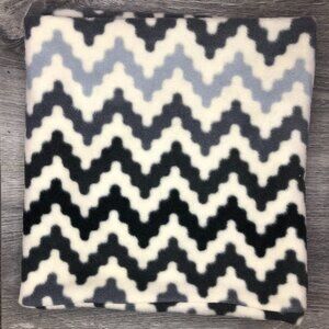 Gray and cream ombre zig zag chevron gaiter neck warmer fleece Scarf Tube cowl